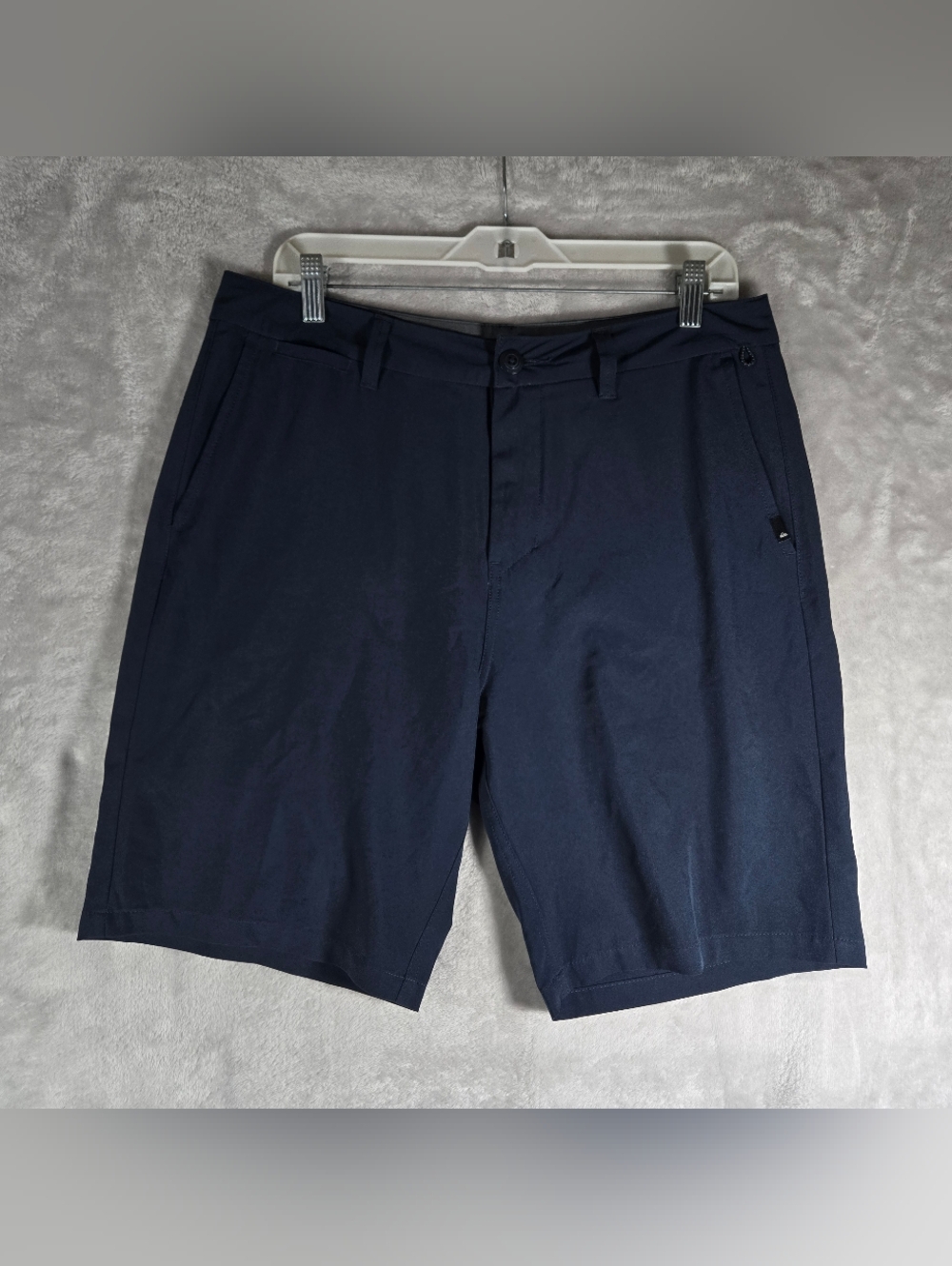 Quicksilver Amphibian Hybrid Shorts Mens Size 32 Navy Blue Water Repellent 8.5”